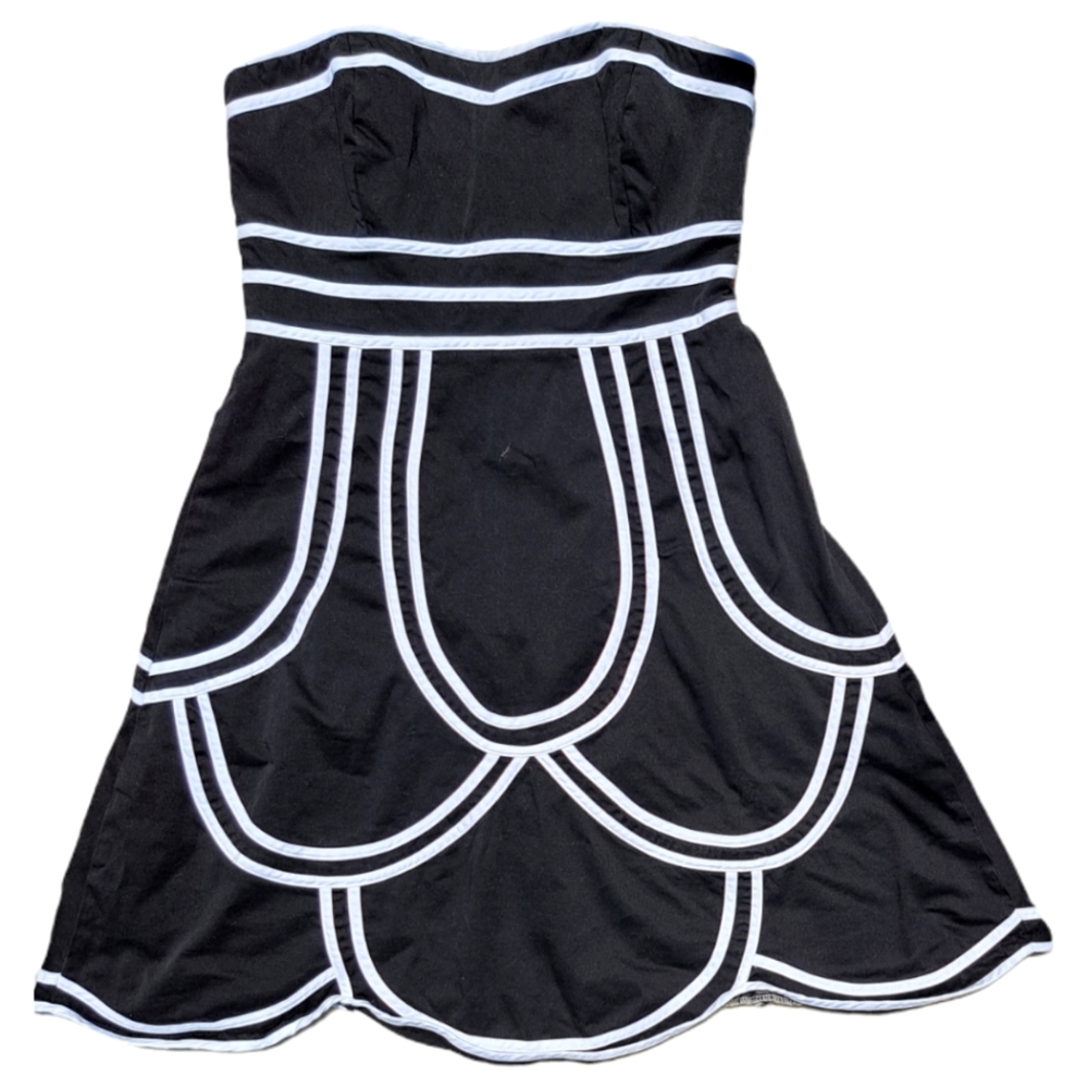 AGB Dress Contrast Piping Strapless Midi Dress Size 14